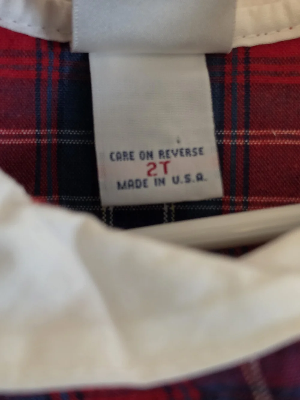 Vintage Rare Osh Kosk B Gosh Plaid Red Whit & Blue Girls Dress 2T